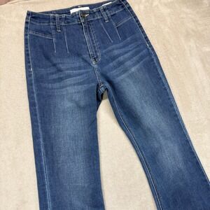 KanCan Women's Wide Leg Jeans - Dark Blue